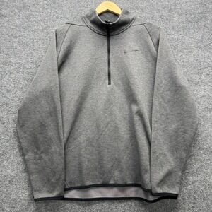 Nike Dri-FIT Pullover Sweatshirt Men's Size XL Gray 1/4 Zip Fleece Running Top